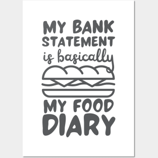 My Bank Statement Is Basically My Food Diary Sandwich Design Posters and Art